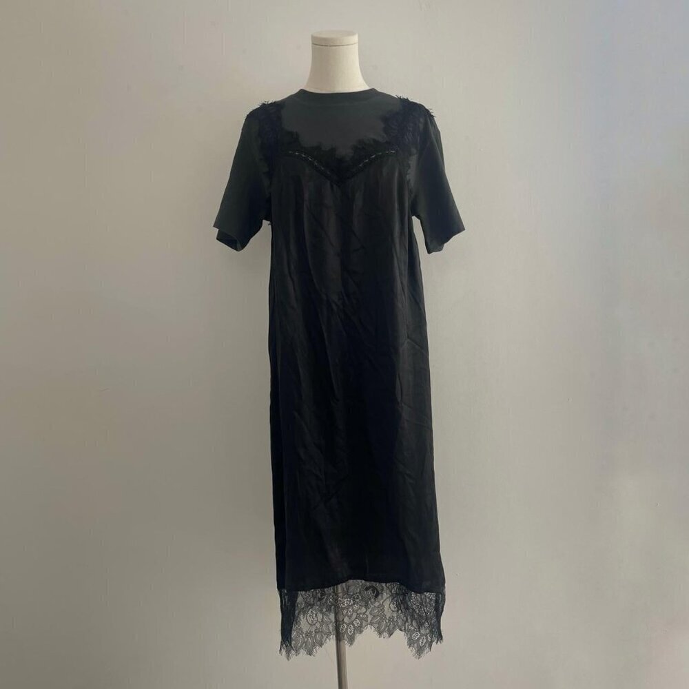 Sea Lorraine Lace Combo Midi Dress | Black | Women’s Size Small